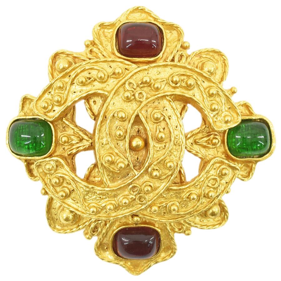 CHANEL シャネル カラーストーン ブローチ ヴィンテージ 94A GP