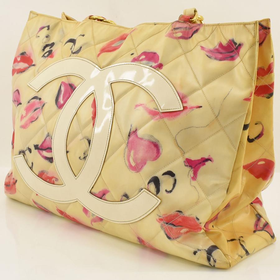 CHANEL シャネル ココマーク リップ柄 チェーントートバッグ