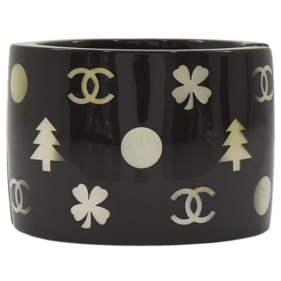 入手困難 CHANEL ラバー ロゴ バングル クローバー 刻印有 CHANEL シャネル バングル ココマーク もみの木 クローバー