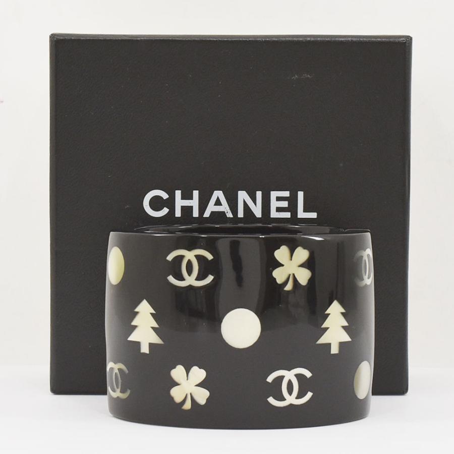 入手困難 CHANEL ラバー ロゴ バングル クローバー 刻印有 CHANEL シャネル バングル ココマーク もみの木 クローバー