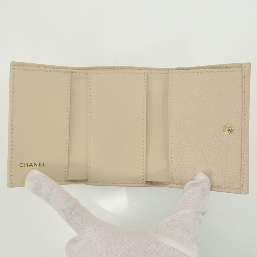 CHANEL（シャネル） 三つ折り財布 キャビアスキン ココマーク