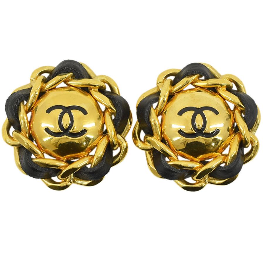 シャネル CHANEL イヤリング ココマーク チェーン ラウンド ヴィンテージアクセサリー 93A GP×ラムスキン ゴールド×ブラック レディース 中古 送料無料 :ch13gt-892868:ブランドショップ FUKUCHAN - 通販 - Yahoo!ショッピング