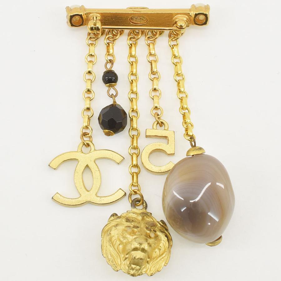 美品　CHANEL ゴールド ブローチ ストーン付き 箱付き CHANEL #apza シャネル ブローチ ココ ラインストーン