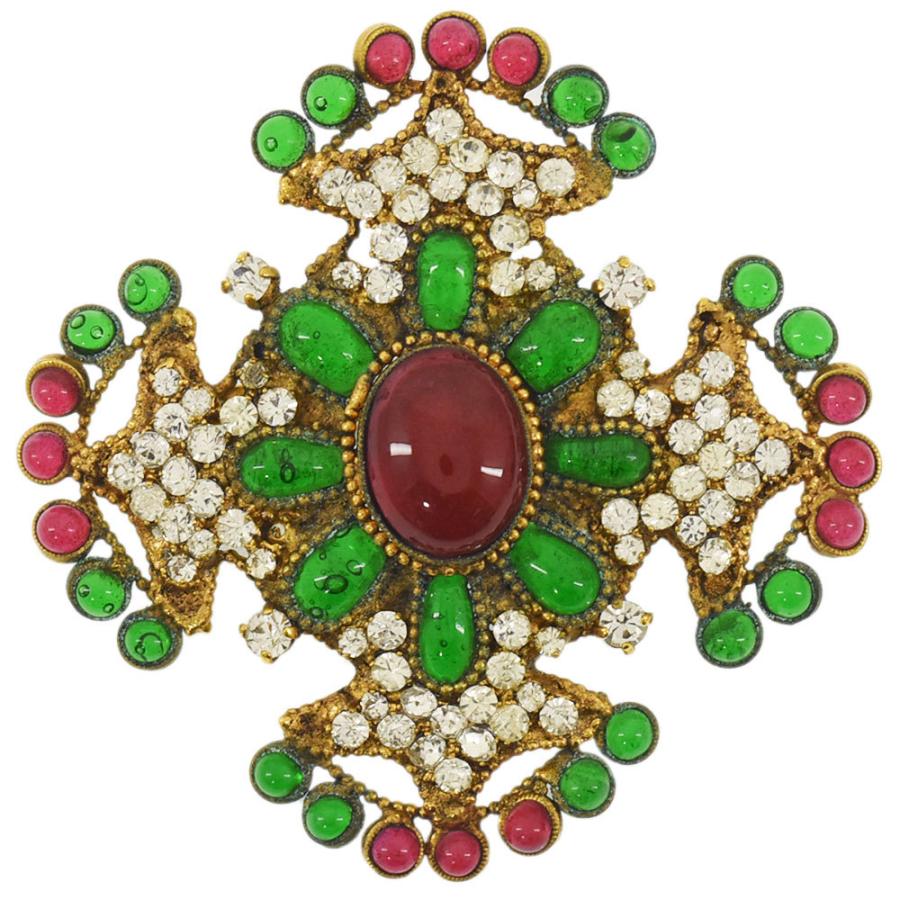 CHANEL シャネル ブローチ カラーストーン ヴィンテージアクセサリー 