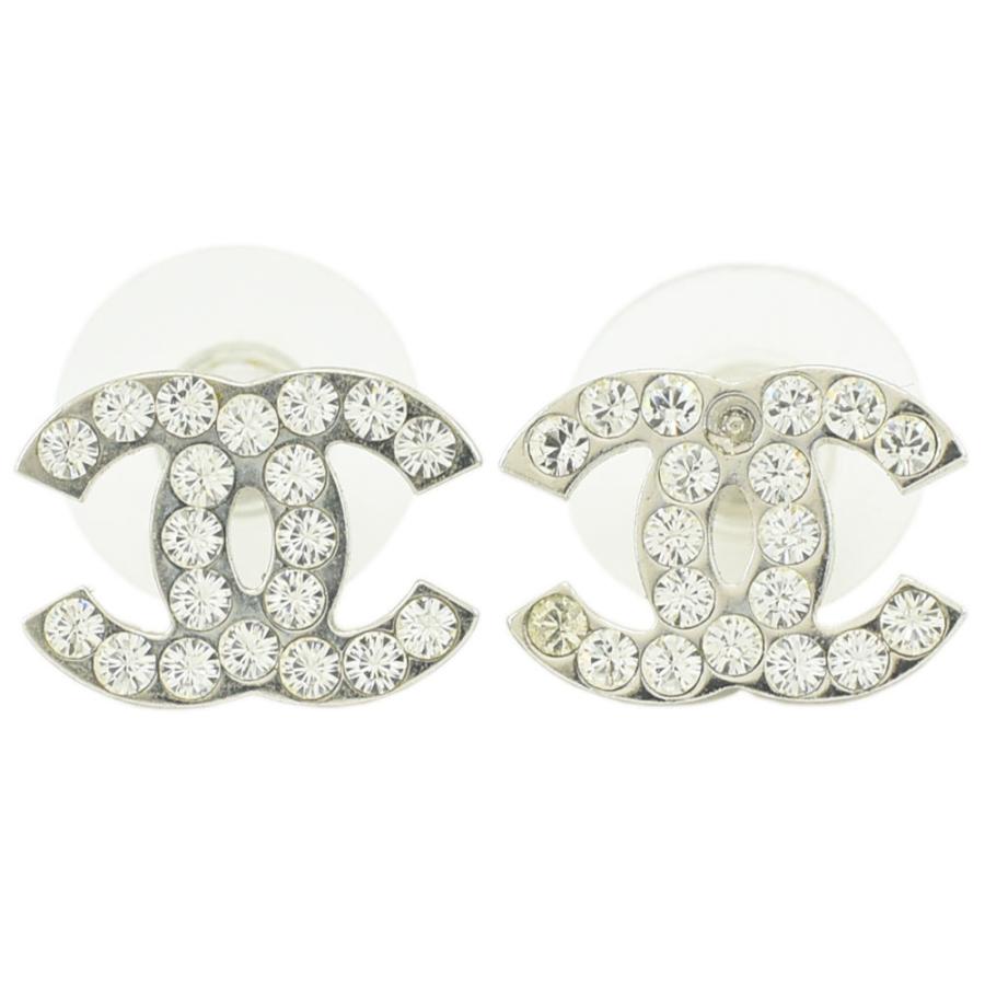 CHANEL シャネル ココマーク ピアス ラインストーン 07V シルバー CHANEL シャネル ピアス ココマーク アクセサリー 07V ライン