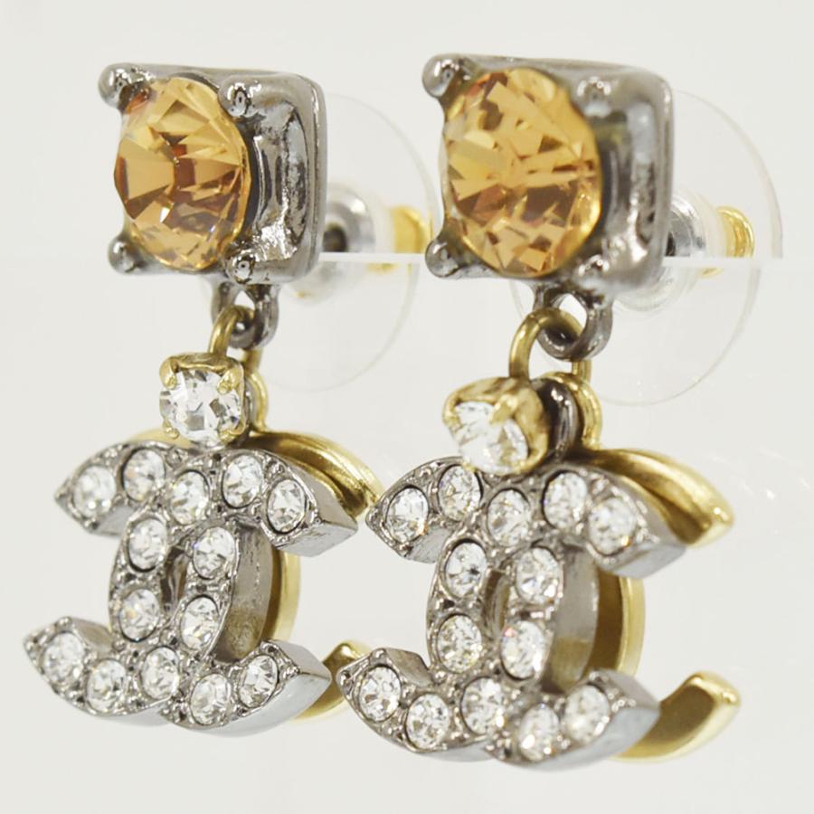 CHANEL シャネル ピアス ココマーク ストーン スイング