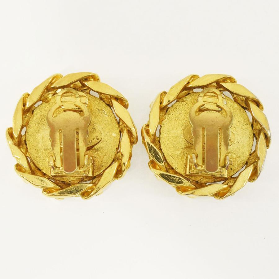 シャネル CHANEL ココマーク ラインストーン ラウンド イヤリング