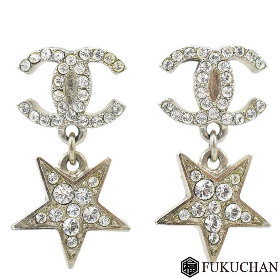 CHANEL シャネル ココマーク スター ピアス 08P ラインストーン  