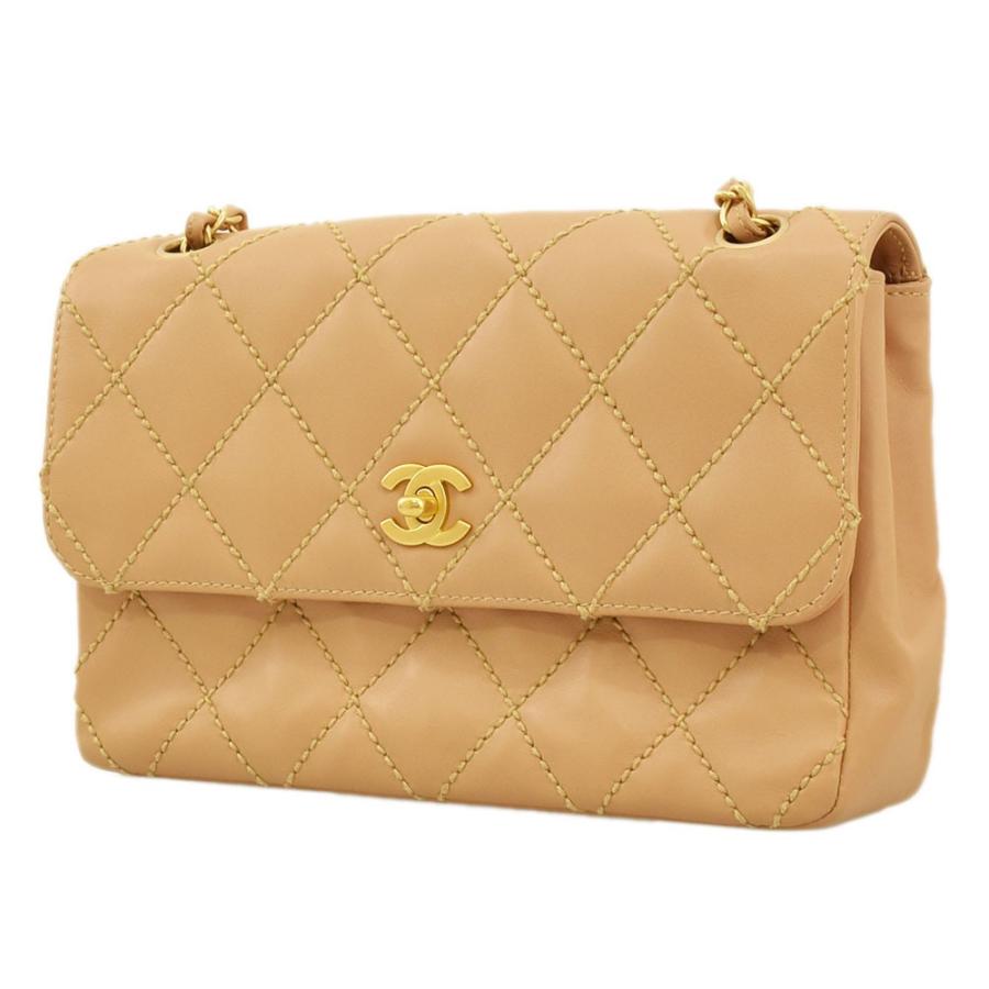 CHANEL ショルダーバッグ　ベージュ シャネル マトラッセ25 Wチェーン ショルダーバッグ ベージュ