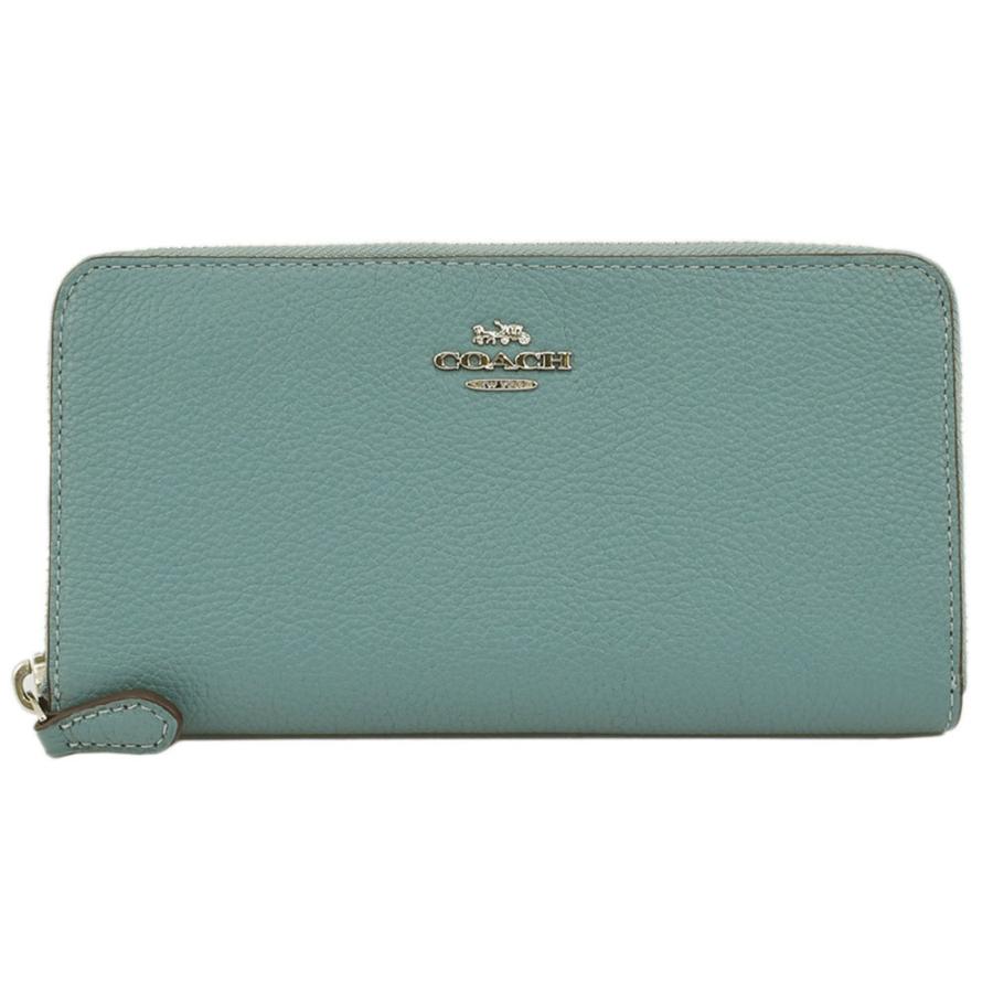 COACH コーチ 長財布 ACCORDION ZIP WALLET アコーディオン ジップ ウォレット 58059 レザー  ブルーグリーン系×シルバー金具 レディース 中古 送料無料 ブランドショップ FUKUCHAN 通販 Yahoo!ショッピング