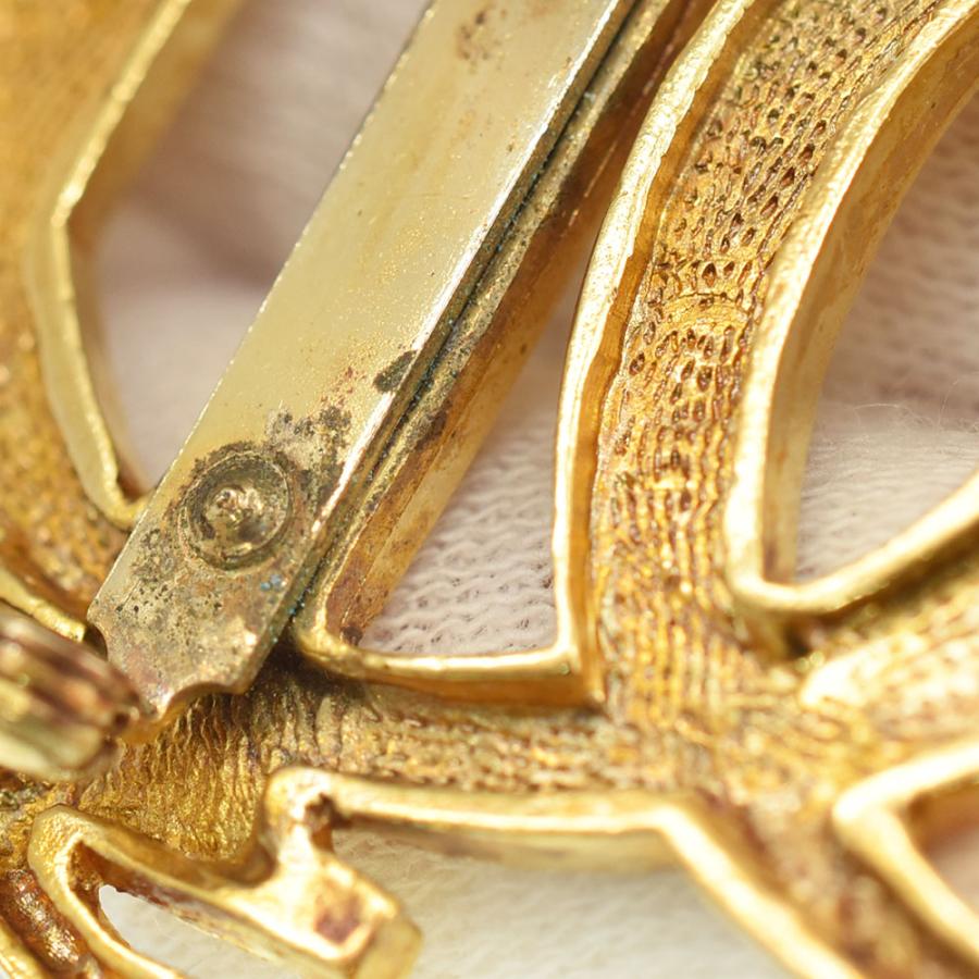 Christian Dior ゴールド　エンブレムロゴ　ブローチ Christian Dior - ◇ディオール◇ DIOR ロゴ / ゴールドカラー