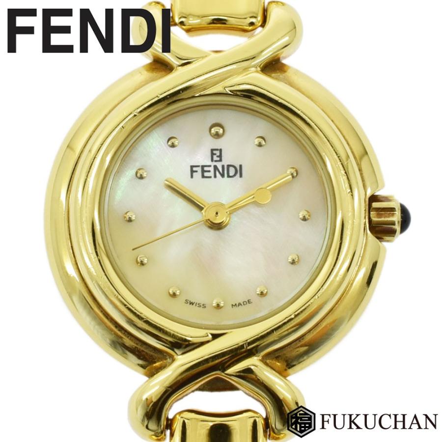FENDI フェンディ レディース ウォッチ 腕時計 ゴールド×シェル文字盤