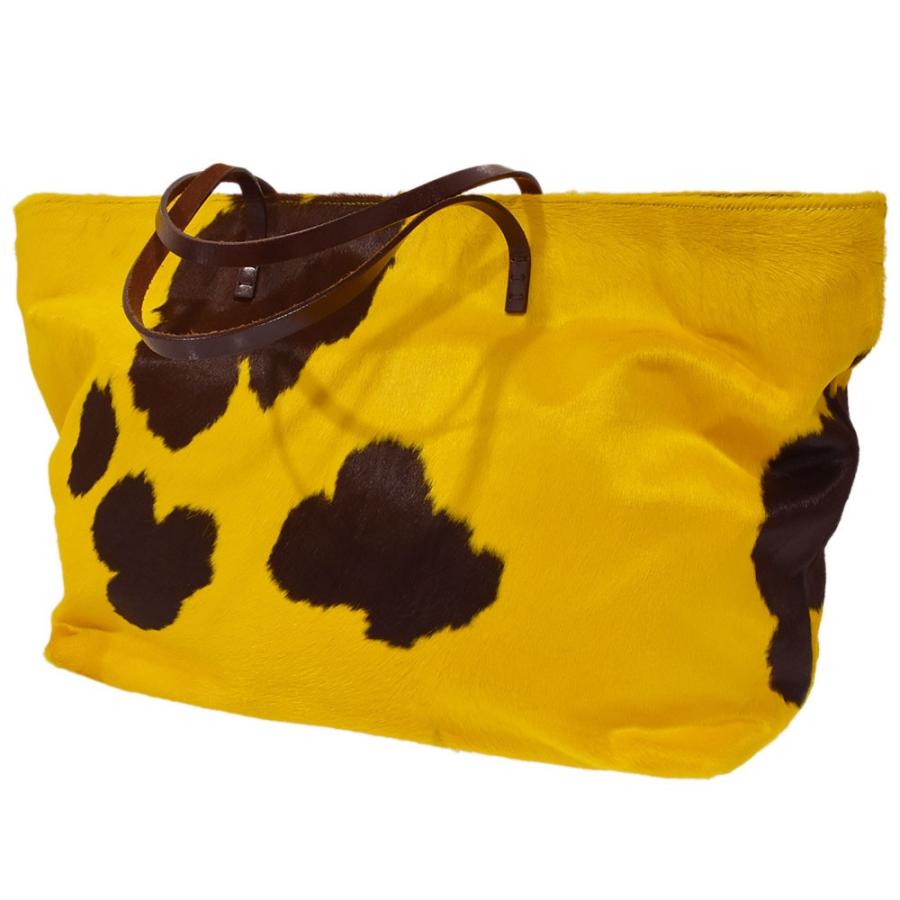 FENDI（フェンディ） キリン柄 ショルダー トートバッグ ハラコ×レザー