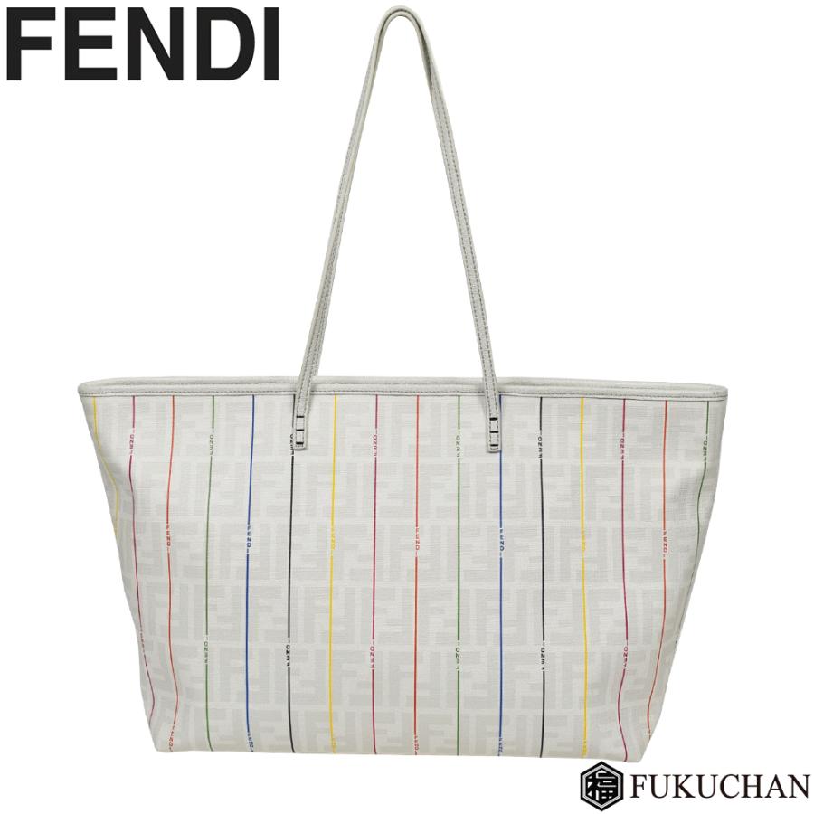 FENDI フェンディ トートバッグ ズッカ PVCマルチカラー ホワイト フェンディ FENDI ズッカ柄 トートバッグ PVC マルチカラー ホワイト