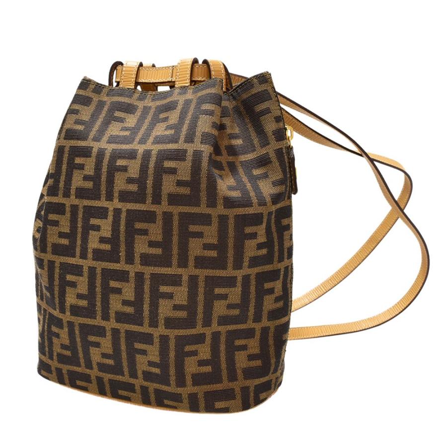 FENDI フェンディ ズッカ柄 巾着 ショルダーバッグ キャンバス