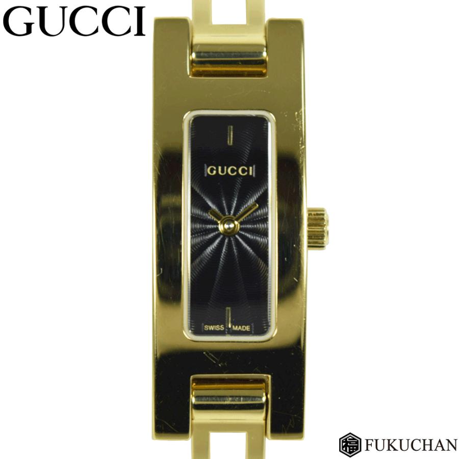 GUCCI/グッチ レディース 腕時計 ゴールド×ブラック文字盤 