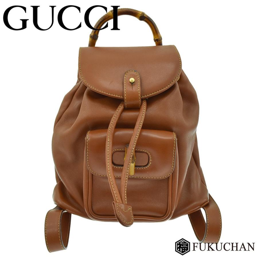 バンブー GUCCI グッチ ミニリュック キャメル×レザー 003 2058 0030  