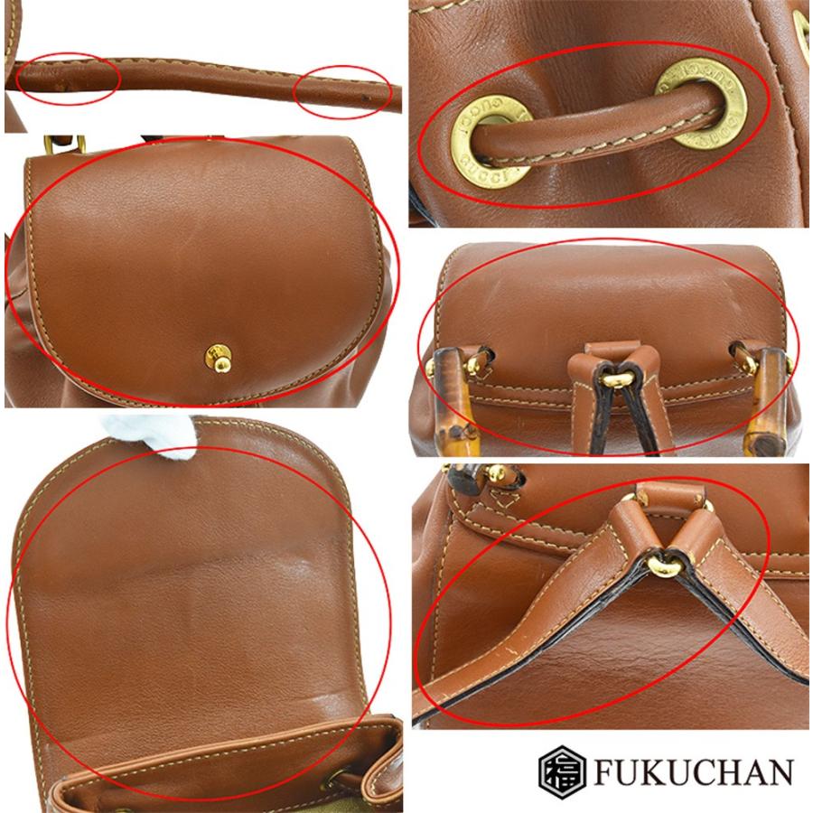 バンブー GUCCI グッチ ミニリュック キャメル×レザー 003 2058 0030  