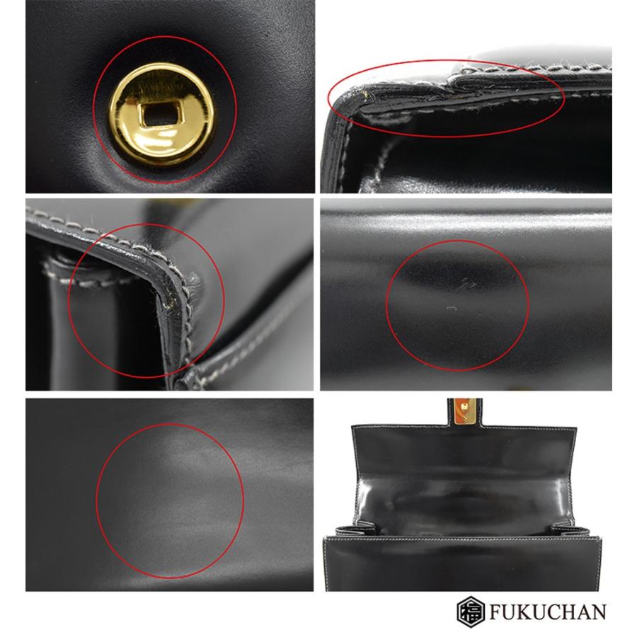 GUCCI（グッチ） カーフレザー ハンドバッグ ブラック×ゴールド金具