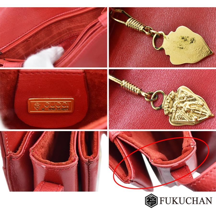オールドグッチ オールレザー ショルダーバッグ ポシェット 赤 GUCCI GUCCI/グッチ オールドグッチ ポシェット ショルダー