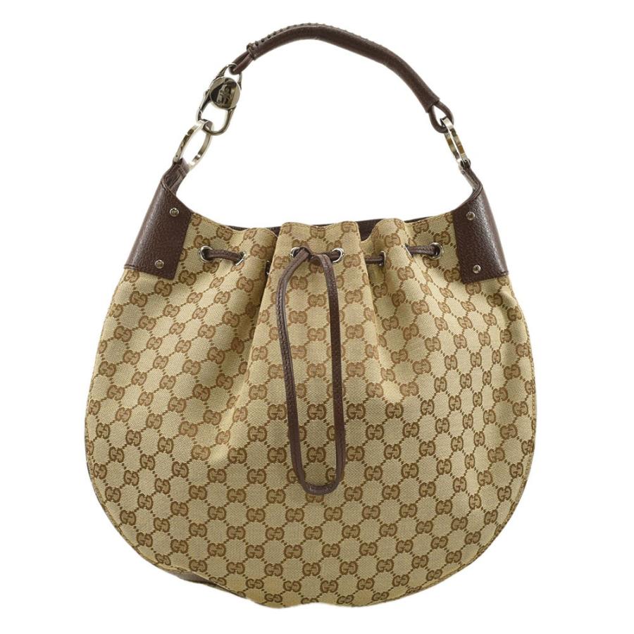 GUCCI グッチ GGキャンバス ワンショルダーバッグ 巾着バッグ 