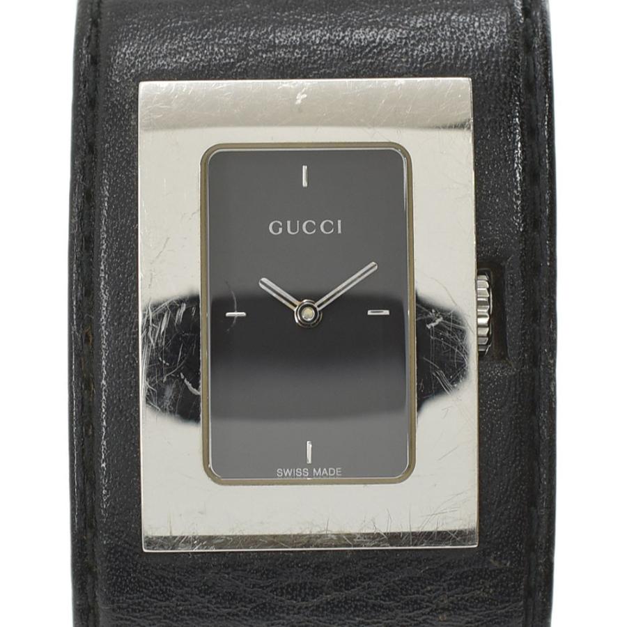 グッチ GUCCI 7800L 黒文字盤 バングルウォッチ レディース腕時計 SS