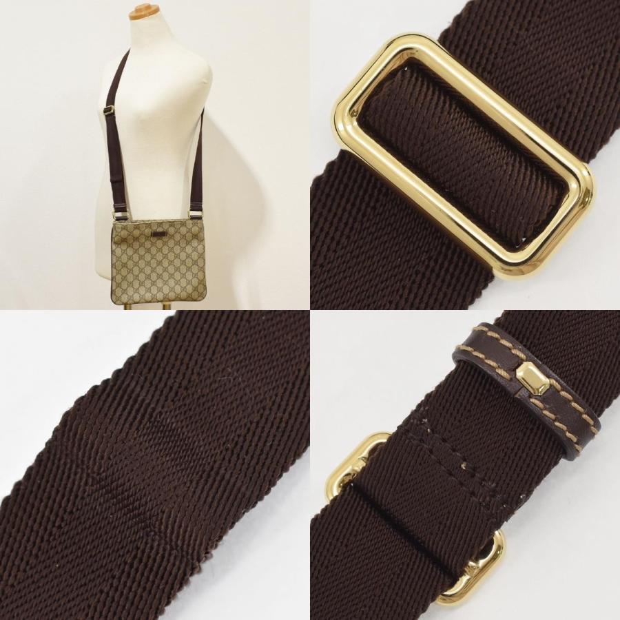 GUCCI ショルダーバッグ ブラウン ベージュ GUCCI グッチ ショルダーバッグ GGプラス 201538 204046 PVC ベージュ