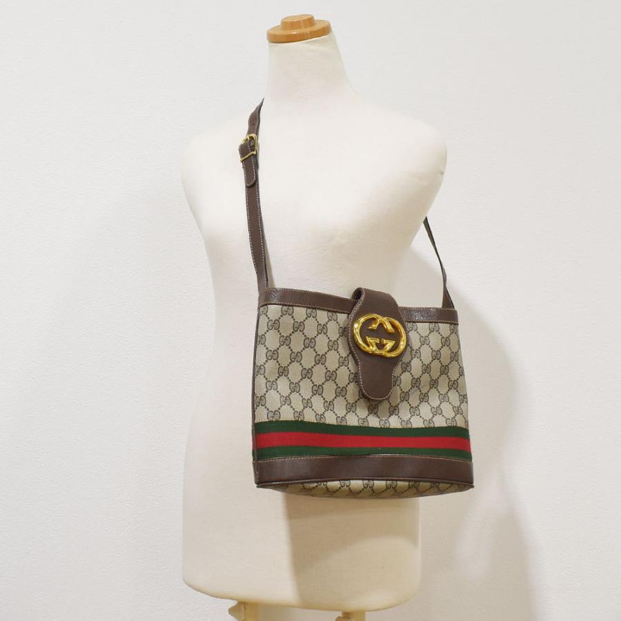 稀少◇GUCCI マイクロGGキャンバス シェリーライン ロック式