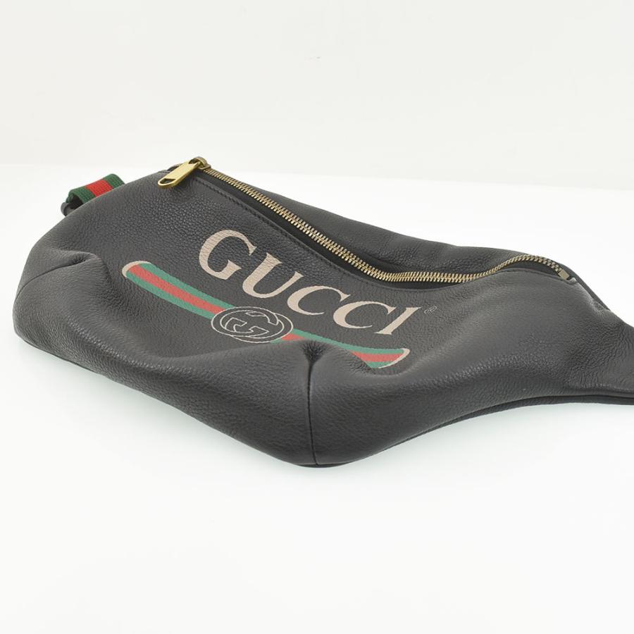 GUCCI（グッチ） ウエストバッグ プリント レザー ベルトバッグ