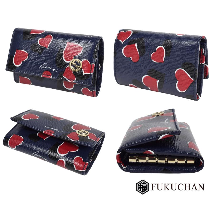 GUCCI/グッチ ハートビート 6連キーケース ネイビー×レッド GUCCI/グッチ ハートビート 6連キーケース ネイビー×レッド