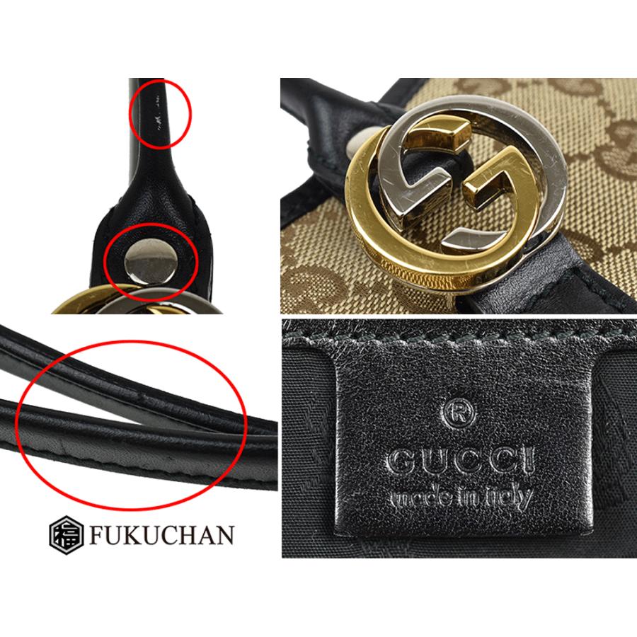 GUCCI/グッチ GGキャンバス ツインズ トートバッグ ベージュ×ブラック