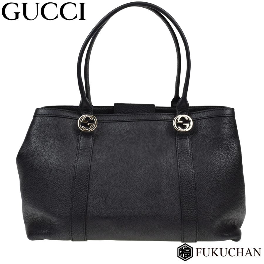 GUCCI グッチ 353122 レザー 黒ブラック トートバッグ