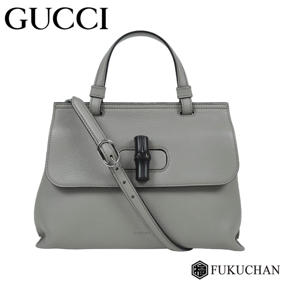 GUCCI/グッチ バンブーデイリー レザー トップハンドルバッグ ライト  
