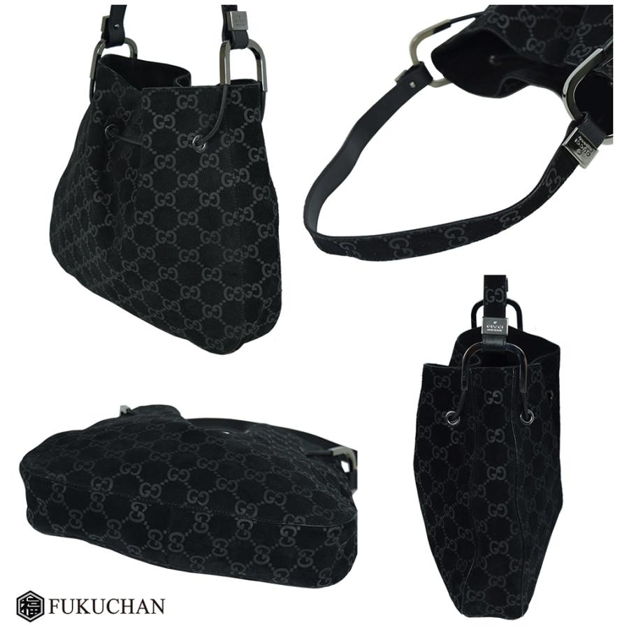 GUCCI/グッチ GGスエード ワンショルダーバッグ ブラック