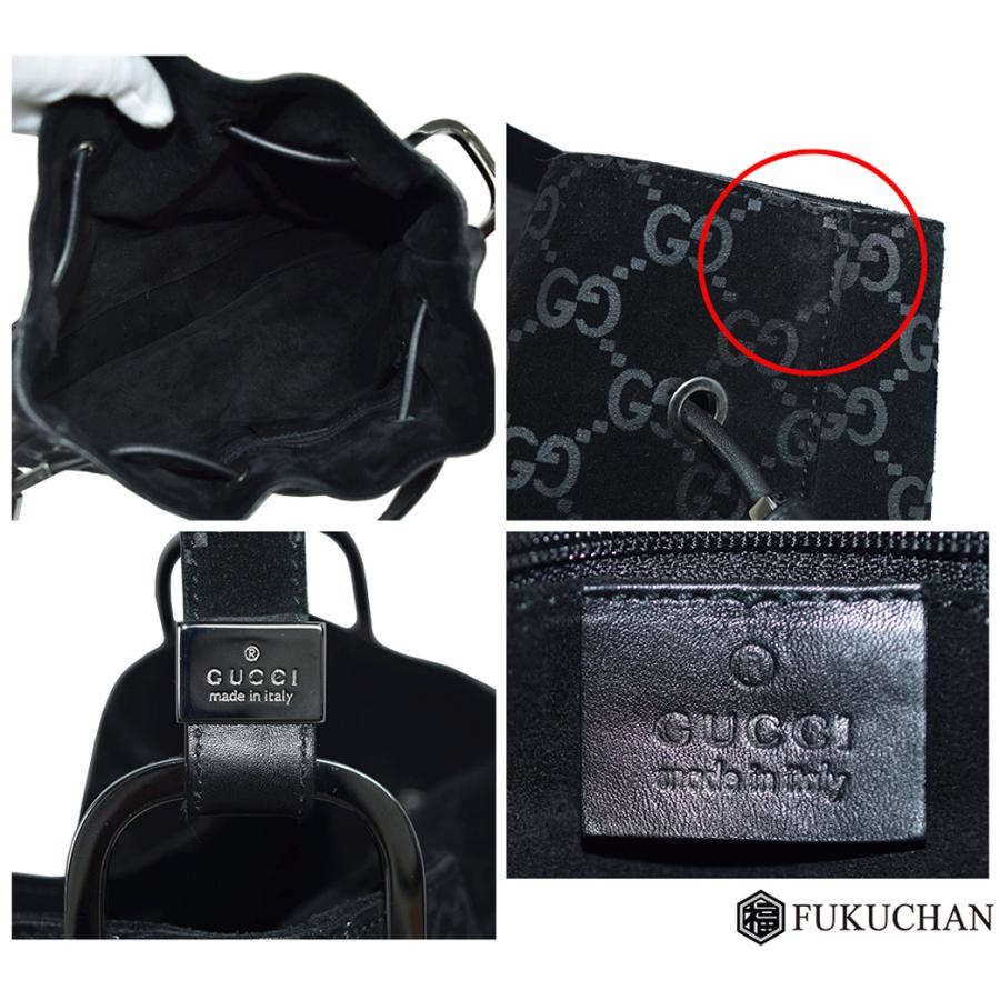 GUCCI スエード ワンショルダーバッグ 黒 GUCCI(グッチ) スエードレザー ワンショルダーバッグ 001.0406