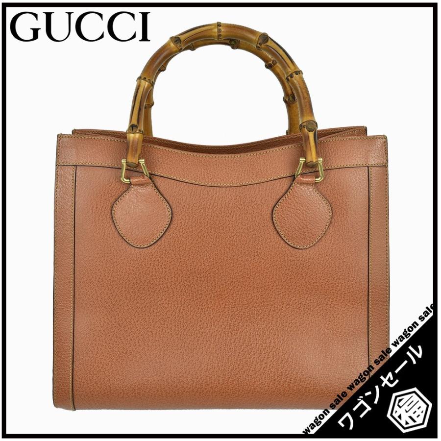 GUCCI/グッチ バンブー ハンドバッグ レザー×ゴールド金具