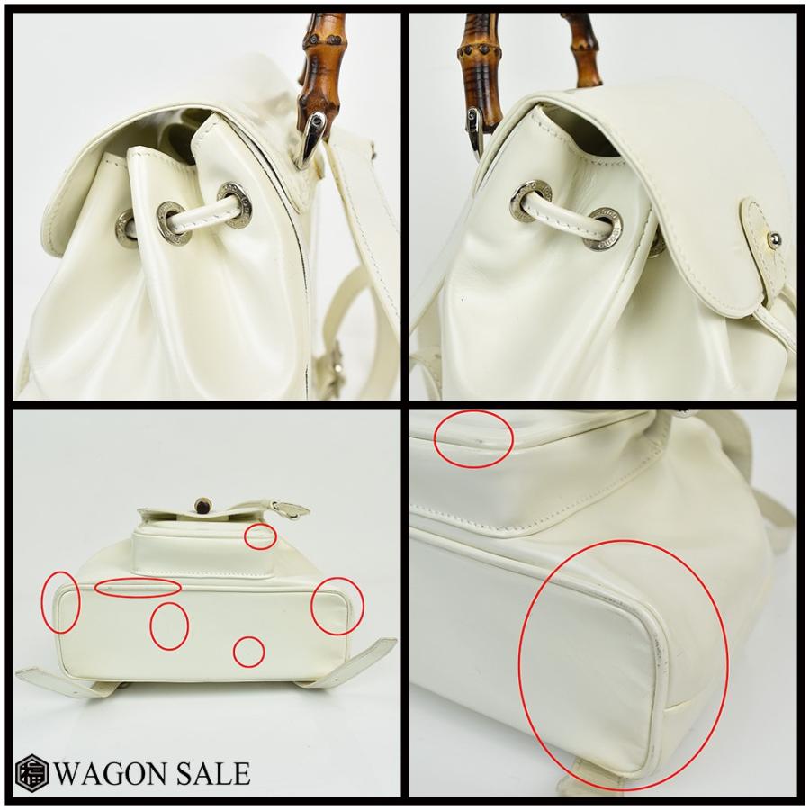 GUCCIグッチ バンブー オールレザー リュック バック 白 ギフトにも♪【国内発送☆GUCCI】バンブー バックパック (GUCCI/バック