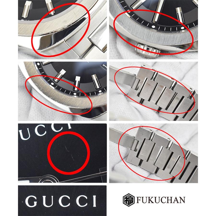 GUCCI（グッチ） GG2570 ラージウォッチ 黒文字盤 SS×QZ YA142301 中古