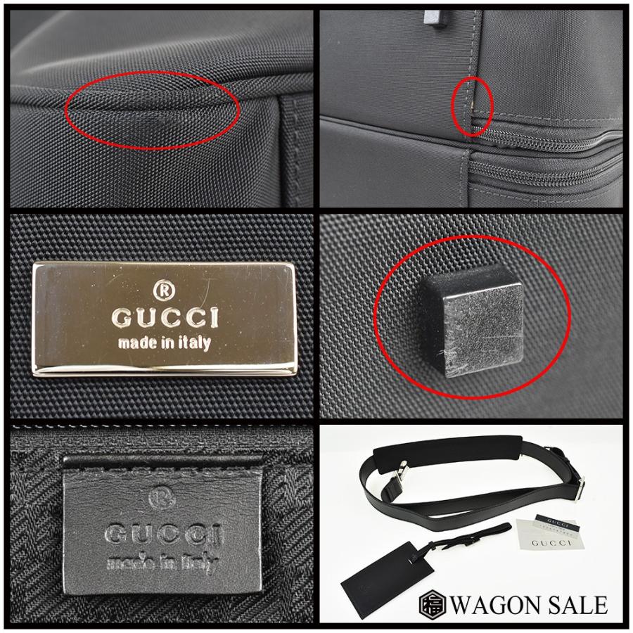 GUCCI/グッチ 2wayボストンバッグ ブラック×シルバー金具 ナイロン