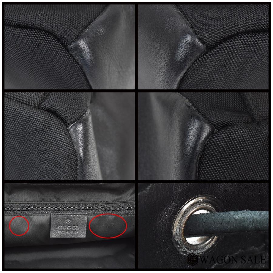 ✨美品✨グッチ　レザー×キャンバス　リュック　シルバー金具　003・0233 GUCCI/グッチ リュック/デイパック ブラック×シルバー金具