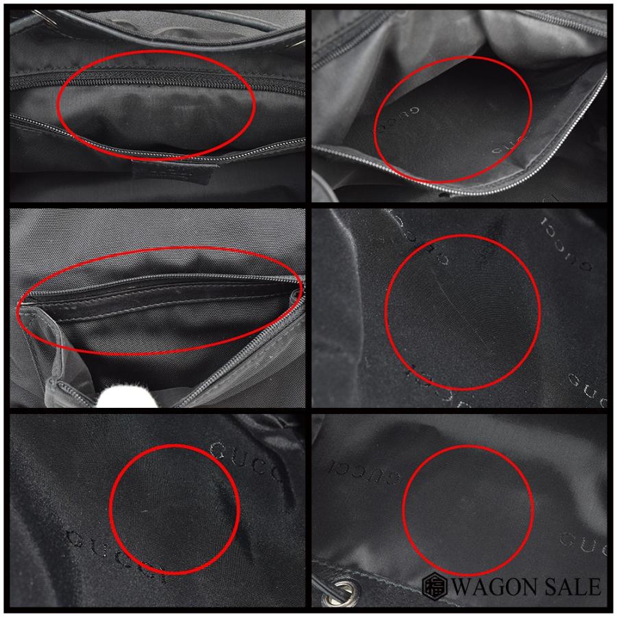 ✨美品✨グッチ　レザー×キャンバス　リュック　シルバー金具　003・0233 GUCCI/グッチ リュック/デイパック ブラック×シルバー金具