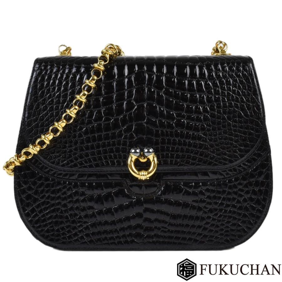 GUCCI グッチ シャイニークロコダイル チェーンショルダーバッグ 