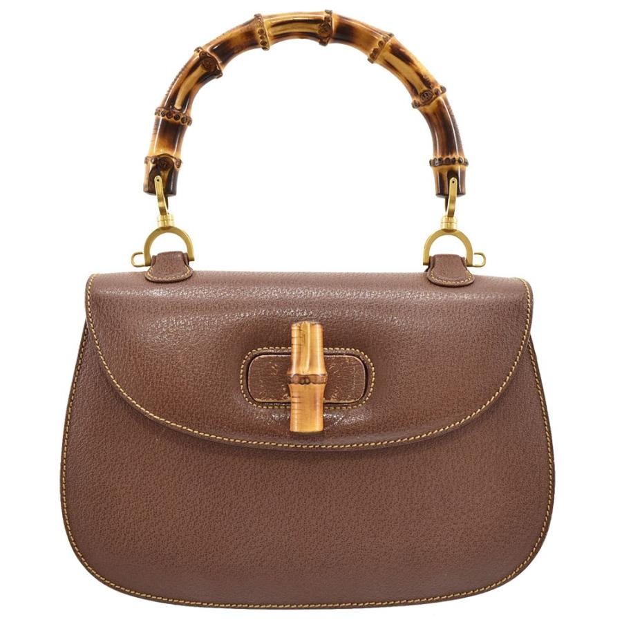 GUCCI グッチ ハンドバッグ ショルダー バンブーハンドル 竹 レザー 革 GUCCI（グッチ） ハンドバッグ ショルダーバッグ バンブー サテン