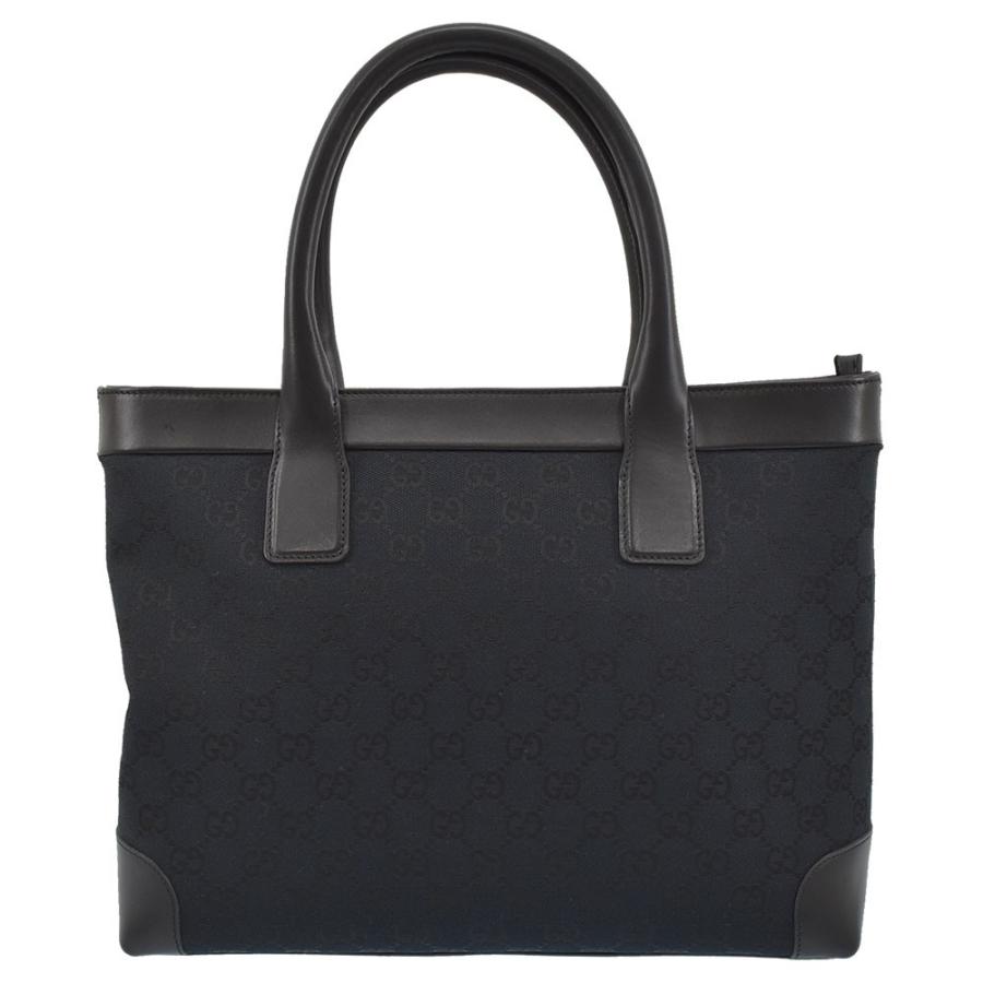 GUCCI グッチ GGキャンバス ハンドバッグ レザー ブラック×シルバー 