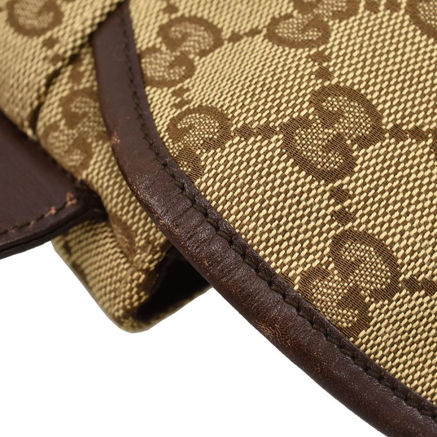 GUCCI（グッチ） GUCCI GGキャンバス ウエストバッグ ブラウン×ダーク