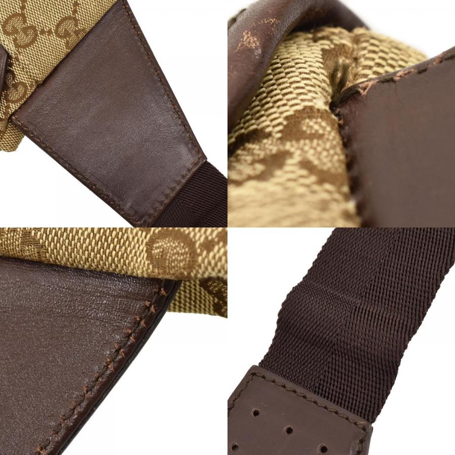 GUCCI（グッチ） GUCCI GGキャンバス ウエストバッグ ブラウン×ダーク