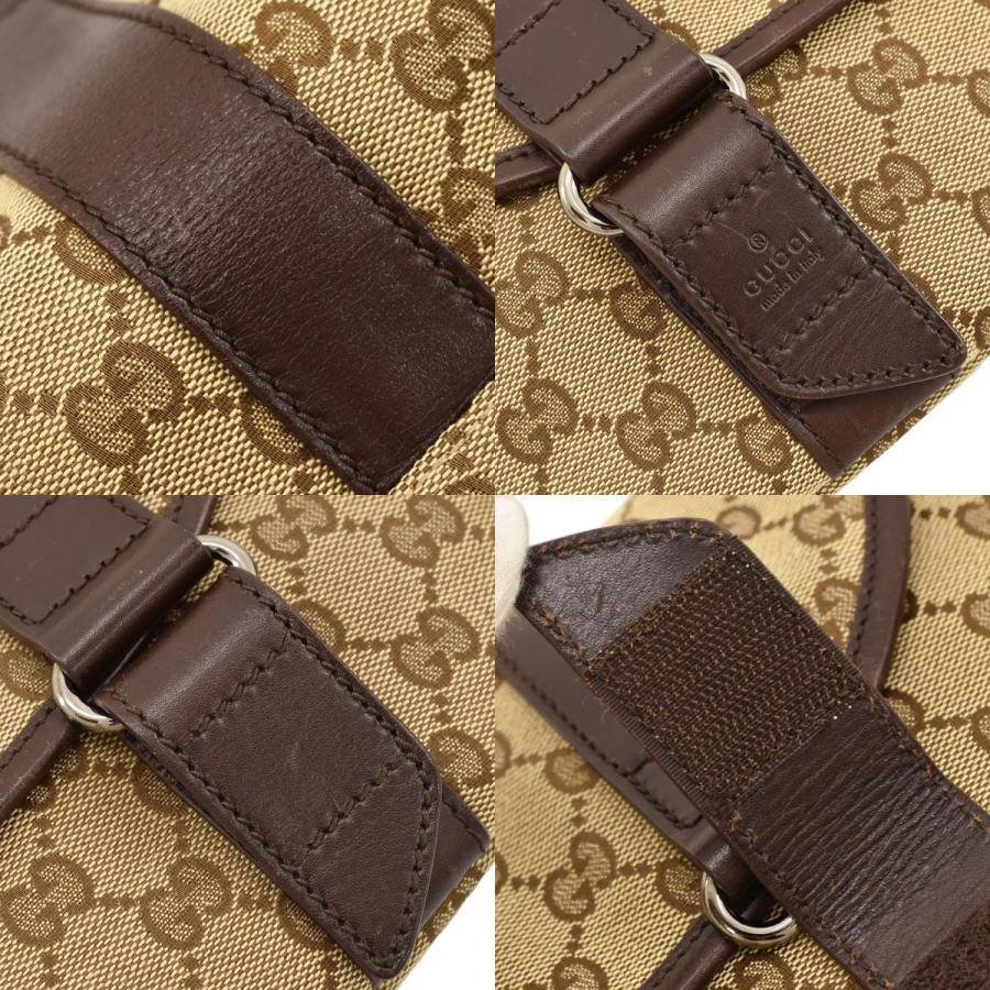 GUCCI（グッチ） GUCCI GGキャンバス ウエストバッグ ブラウン×ダーク