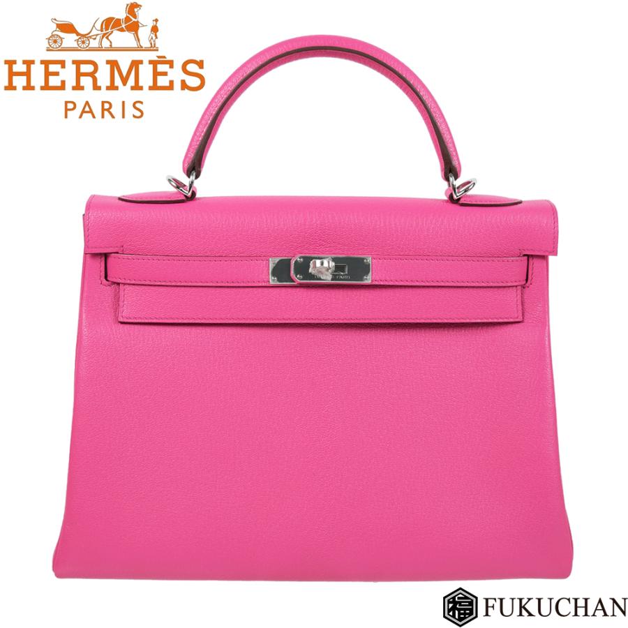 Kelly HERMES エルメス ケリー32 内縫い シェーブル×ローズティリアン 