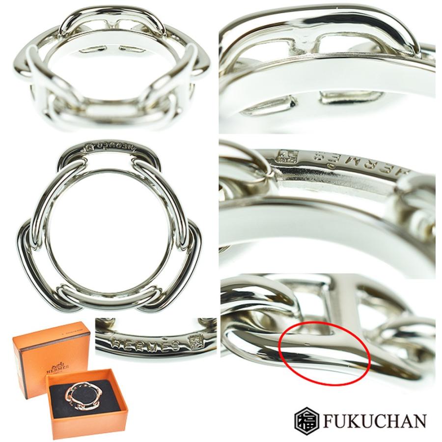 HERMES/エルメス シェーヌダンクル スカーフ リング シルバー/メタル