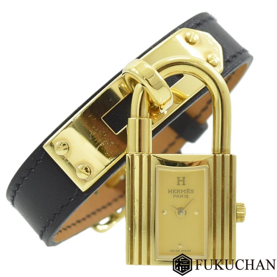Kelly HERMES/エルメス ケリーウォッチ ブラック×ゴールド金具